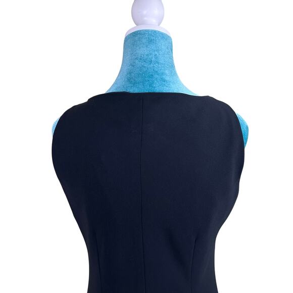 Evan-Piccone Midi Dress Black Women10 Flat Black sleeveless scoop neck - Picture 5 of 11